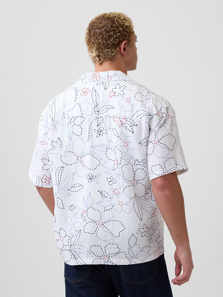 Image number 2 showing, Gauze Vacay Shirt in Boxy Fit