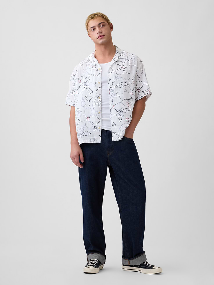 Image number 3 showing, Gauze Vacay Shirt in Boxy Fit