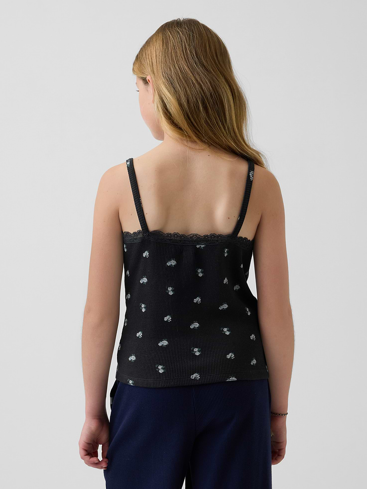 Image number 3 showing, Kids Waffle Lace-Trim Cami