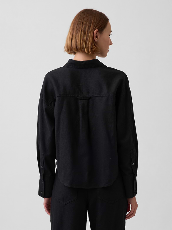 Linen-Cotton Oversized Shirt