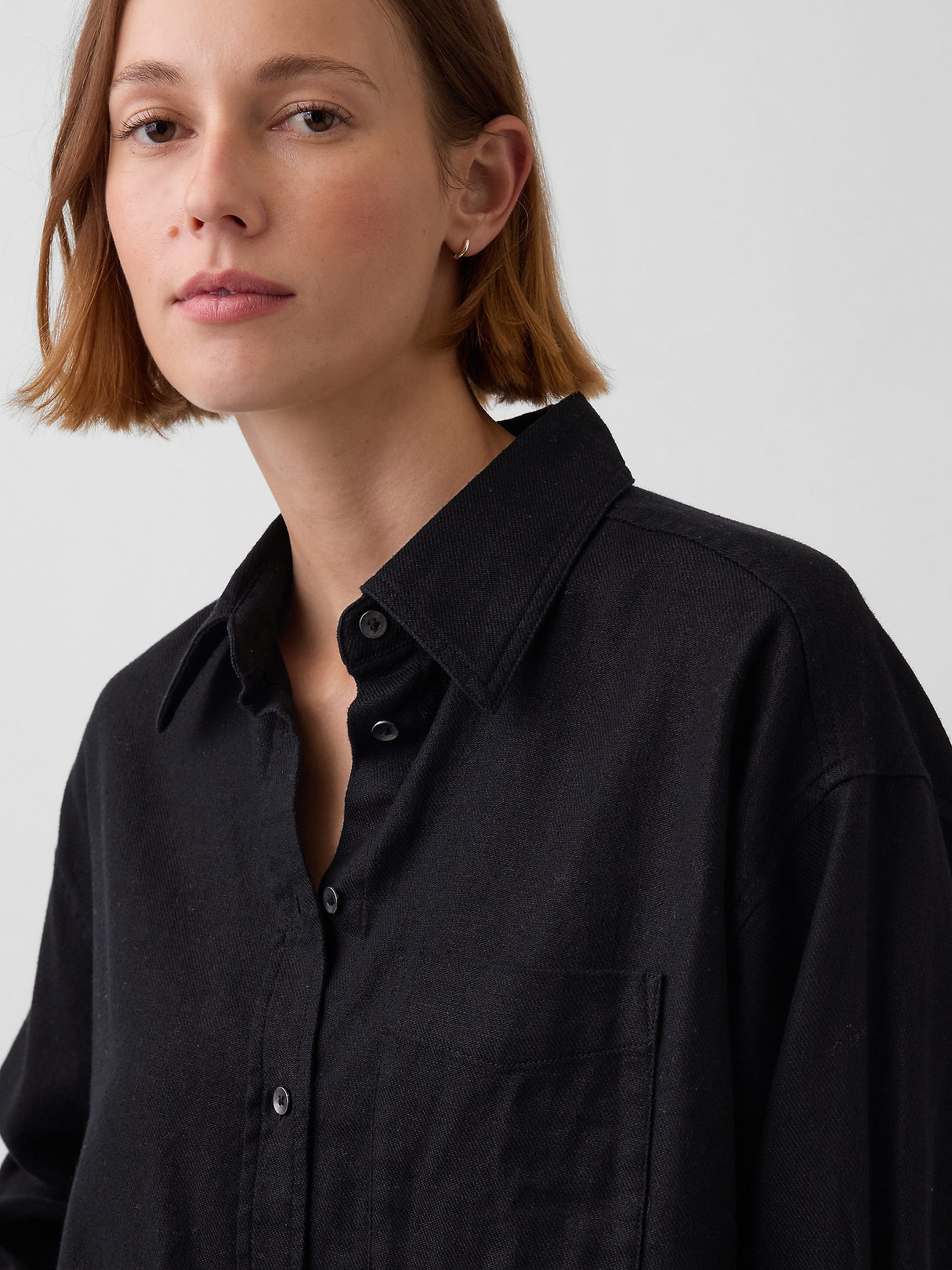 Linen-Cotton Oversized Shirt | Gap