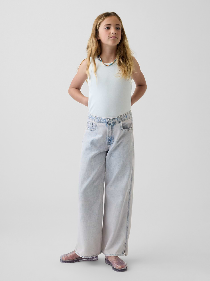 Image number 1 showing, Kids Low Rise Stride Wide-Leg Jeans