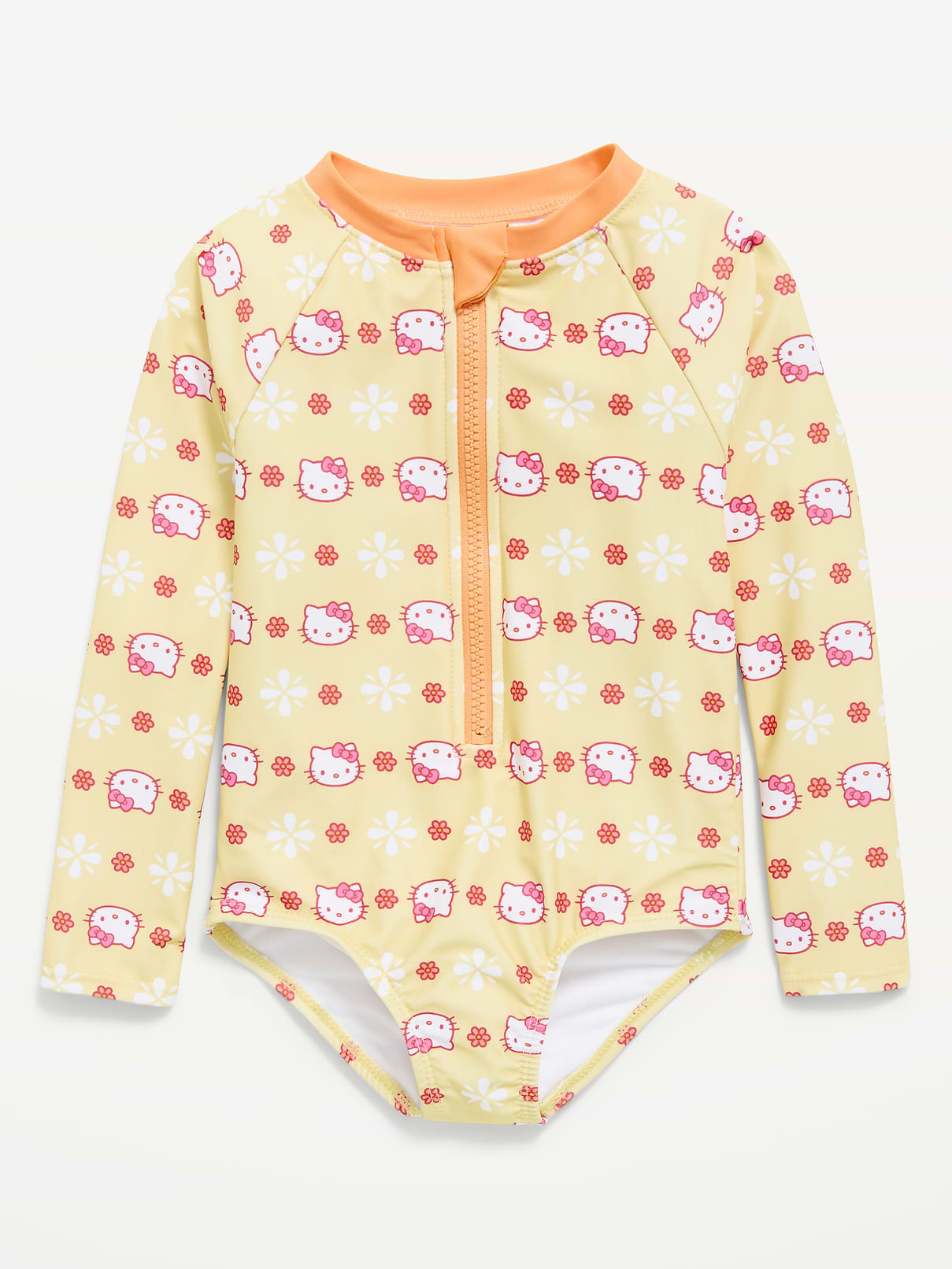 Image number 1 showing, Hello Kitty® Zip-Front Rashguard One-Piece Swimsuit for Toddler Girls