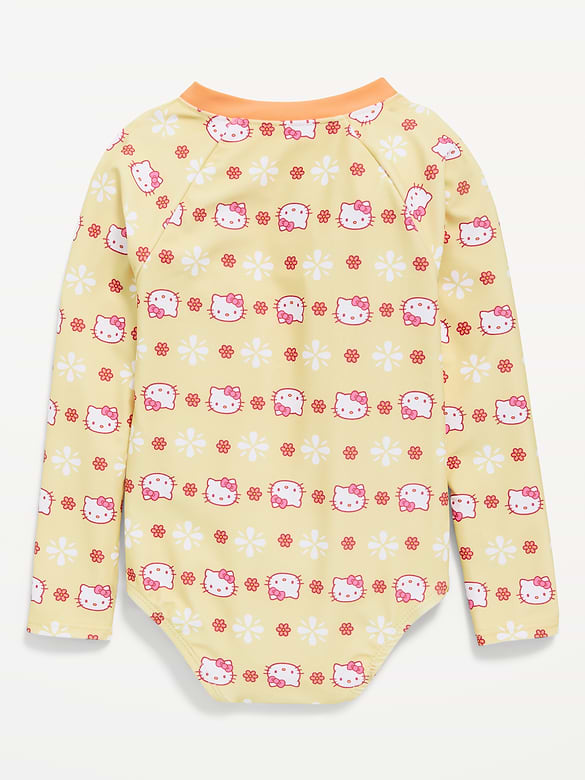 Hello Kitty® Zip-Front Rashguard One-Piece Swimsuit for Toddler Girls