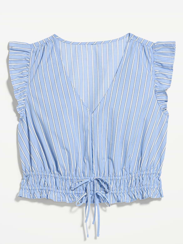 Flutter-Sleeve Poplin Top