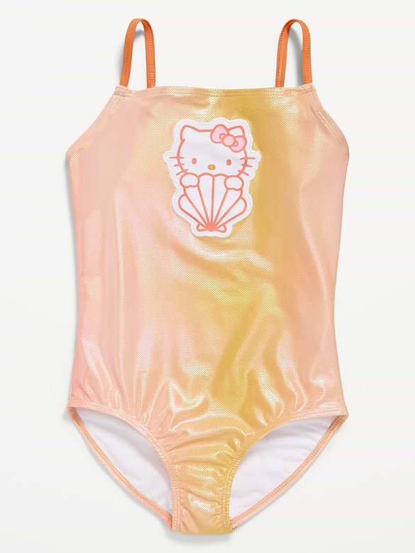 Hello Kitty® Back Cutout One-Piece Swimsuit for Girls
