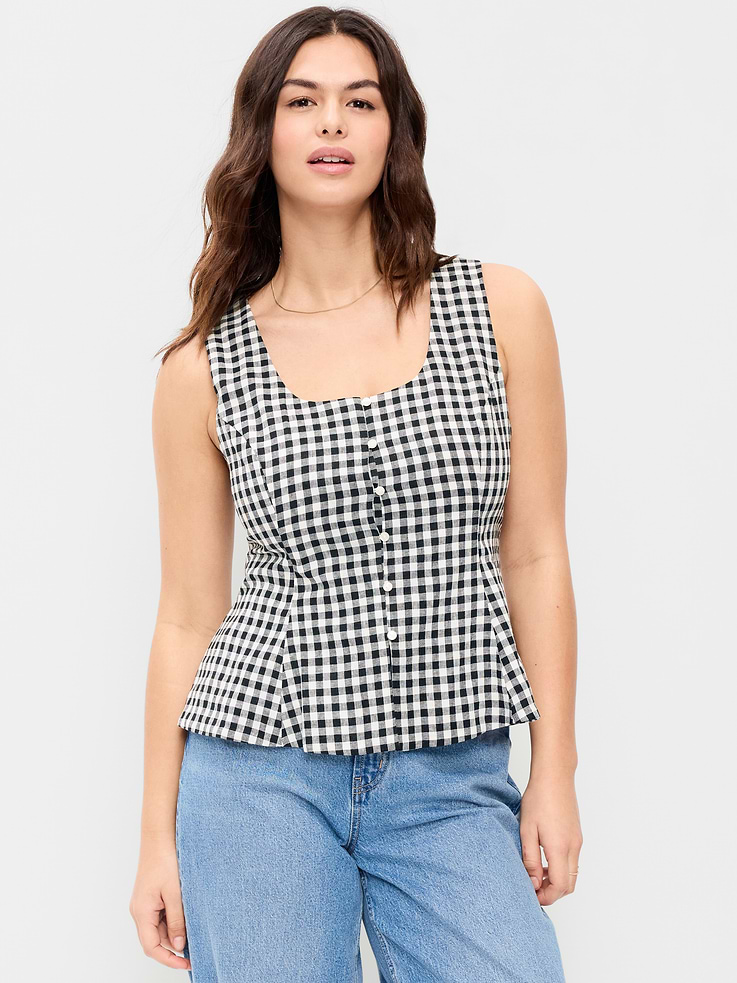 Image number 5 showing, Button-Down Linen Blend Top
