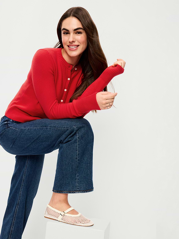 SoSoft Cropped Crew-Neck Cardigan