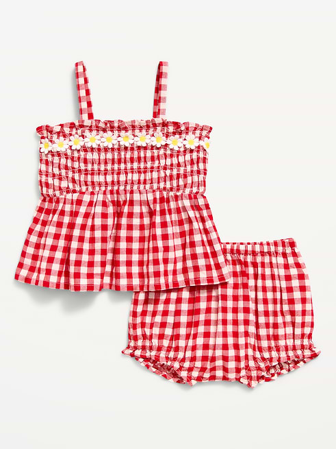 Sleeveless Sleeveless Smocked Peplum Top and Shorts Set for Baby on clearance at Old Navy — 63% off