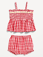 Image number 3 showing, Sleeveless Smocked Peplum Top and Shorts Set for Baby