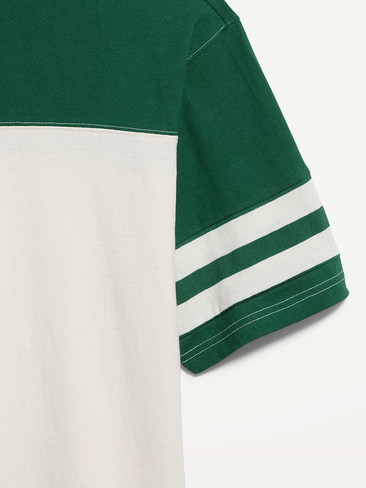 L'image numéro 5 présente T-shirt épais de style football à manches courtes