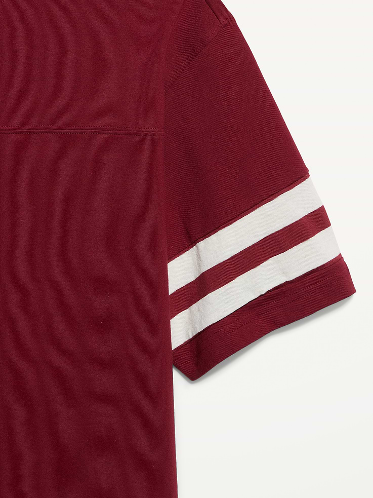 L'image numéro 5 présente T-shirt épais de style football à manches courtes