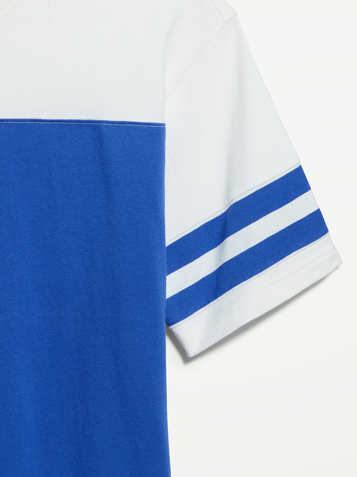 L'image numéro 5 présente T-shirt épais de style football à manches courtes