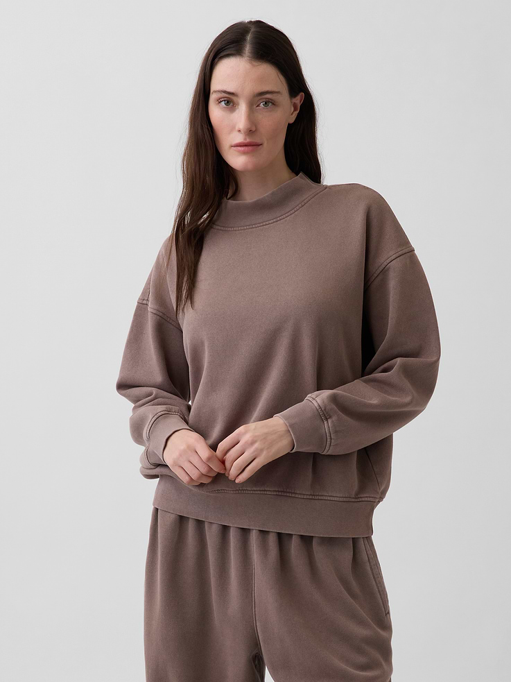 Image number 1 showing, VintageSoft Oversized Mockneck Tunic Sweatshirt