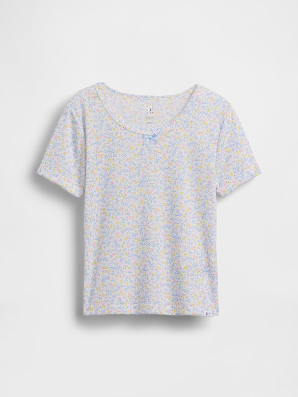 T-shirt de pyjama en tricot pointelle recyclé à 100 % pour Enfant