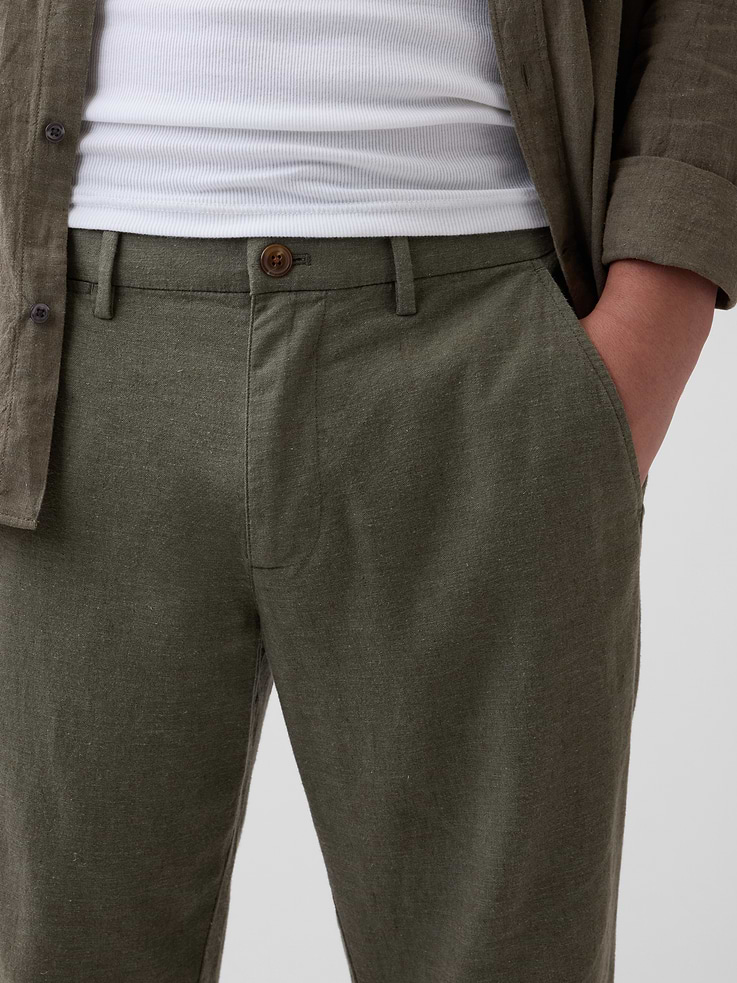 Image number 5 showing, Straight Linen-Blend Pants