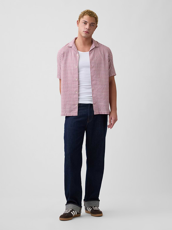 Crinkle-Cotton Vacay Shirt in Standard Fit
