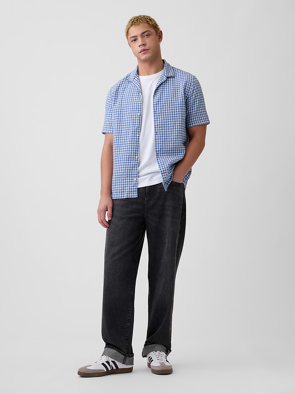 Crinkle-Cotton Vacay Shirt in Standard Fit