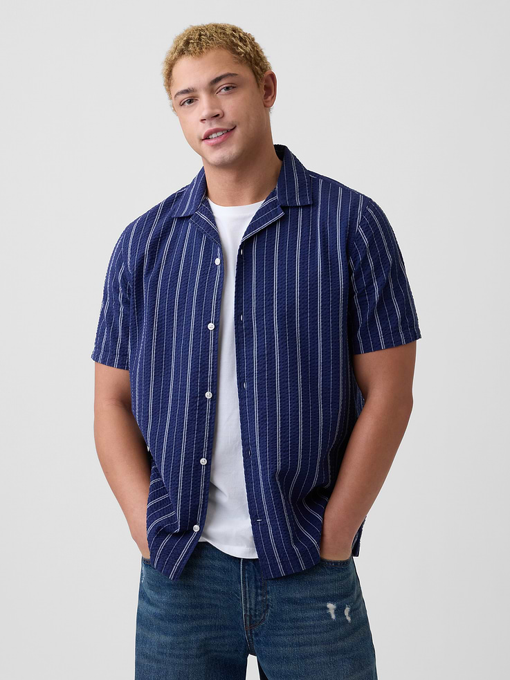 Image number 1 showing, Seersucker Vacay Shirt in Standard Fit