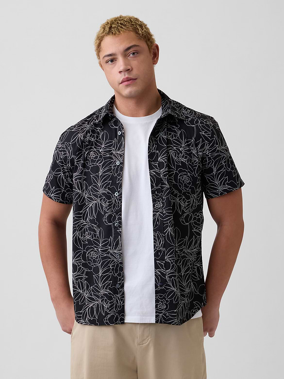 Stretch Poplin Shirt in Standard Fit
