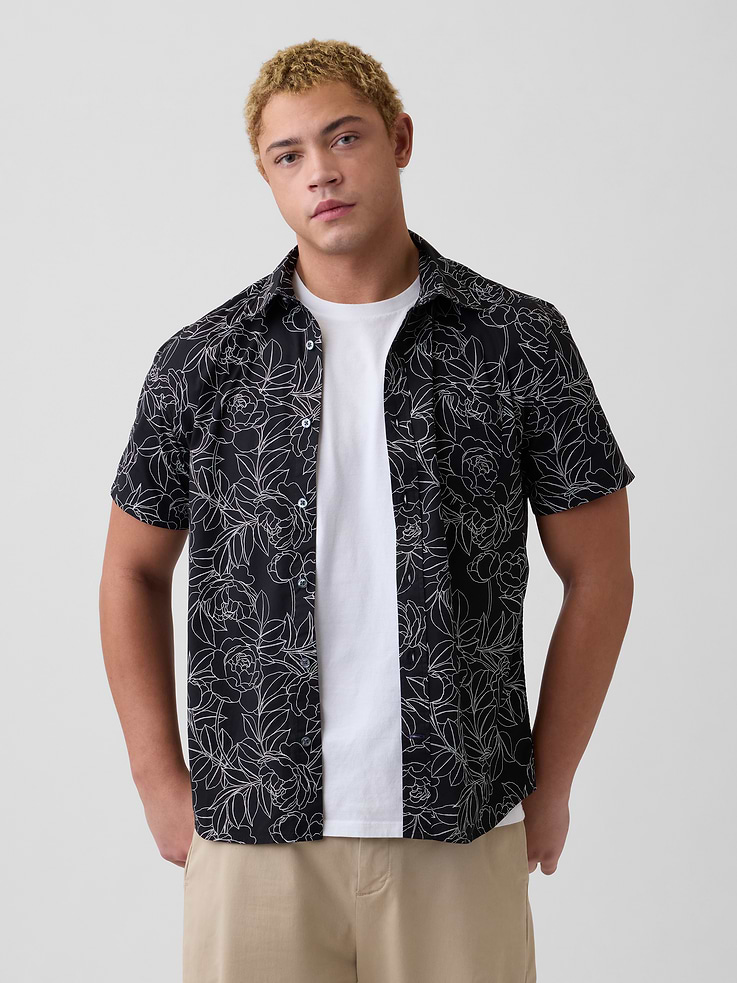 Image number 1 showing, Stretch Poplin Shirt in Standard Fit
