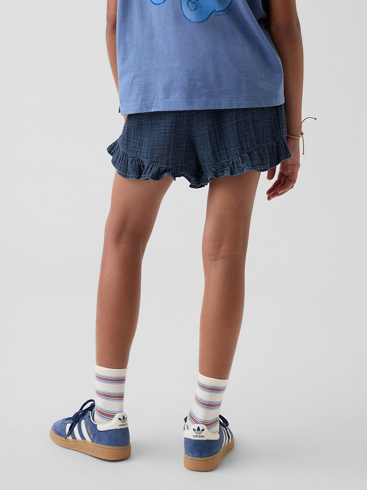 Image number 4 showing, Kids Cotton Gauze Denim Easy Ruffle Shorts