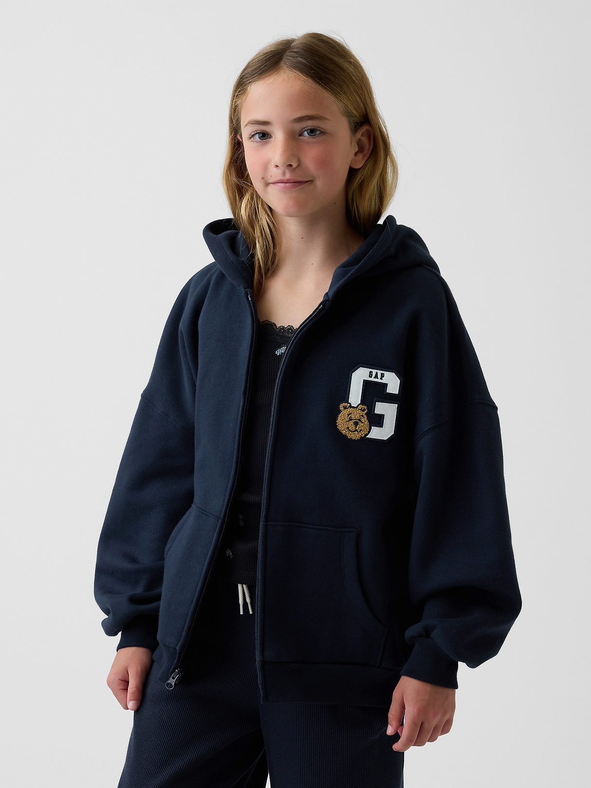 Kids VintageSoft Oversized Zip Hoodie | Gap