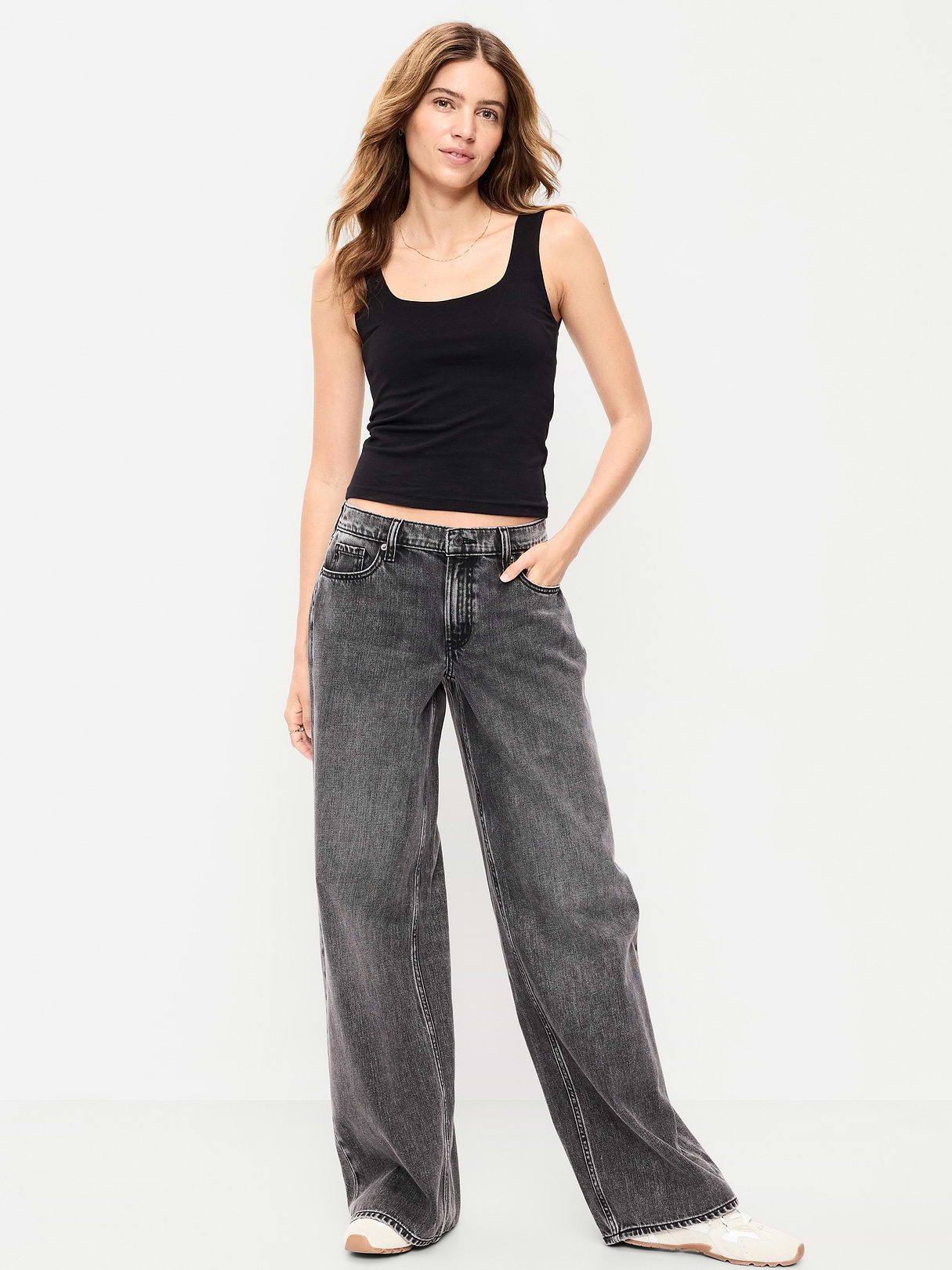 Low-Rise Baggy Wide-Leg Jeans - Pebble by Old Navy