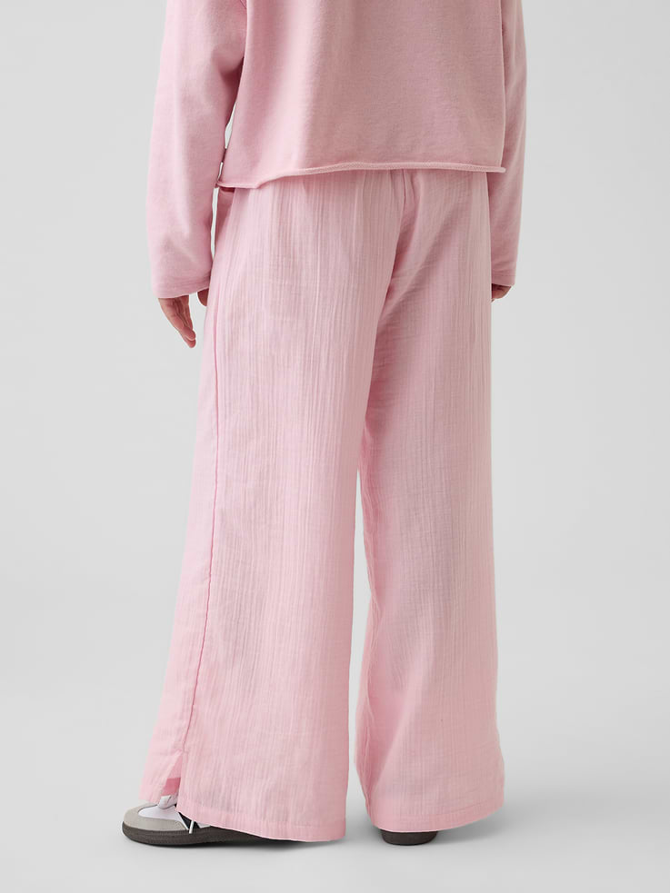 Image number 4 showing, Kids Cotton Gauze Wide-Leg Pants