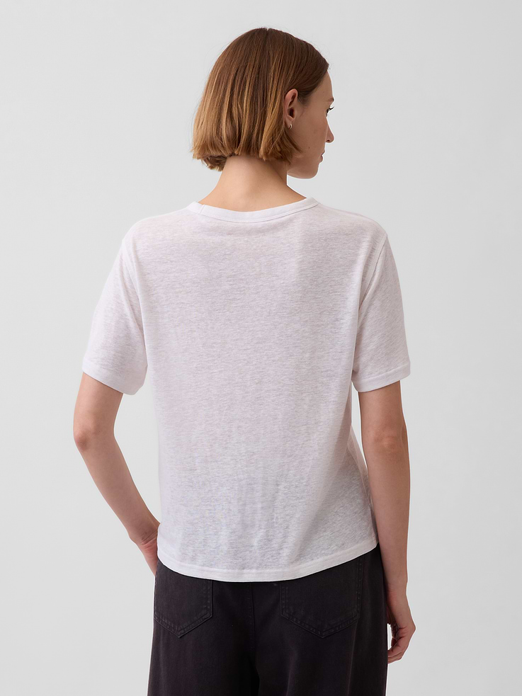 L'image numéro 3 présente T-shirt décontracté en mélange de lin