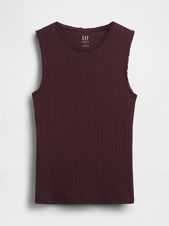 Pointelle Shell Tank Top