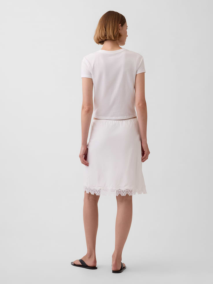 Image number 2 showing, Linen-Blend Lace-Trim Skirt
