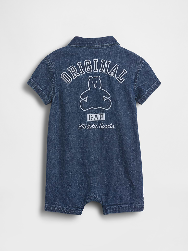 Image number 2 showing, Baby Denim Gap Logo Shorty One-Piece