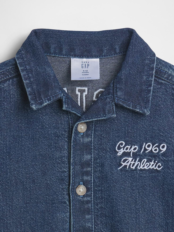 Image number 3 showing, Baby Denim Gap Logo Shorty One-Piece