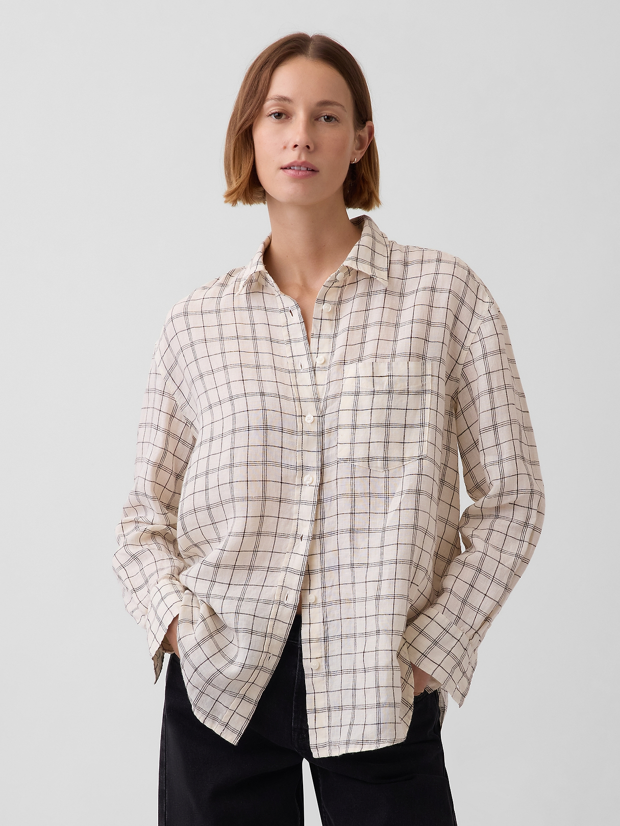 100% Linen Oversized Shirt | Gap
