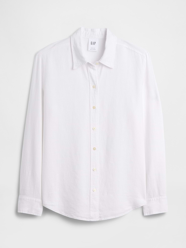 Image number 5 showing, Oversized Linen-Blend Easy Shirt