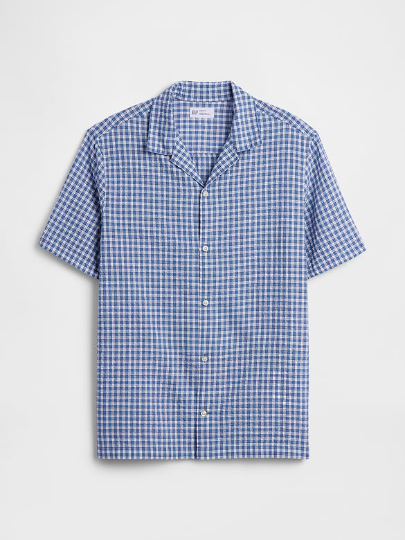 Crinkle-Cotton Vacay Shirt in Standard Fit