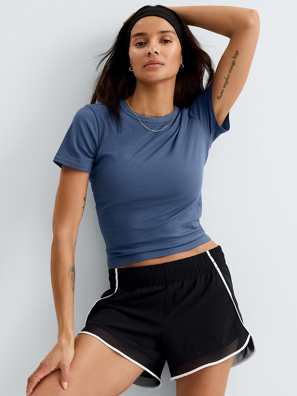 Signature Rib Crop Tee