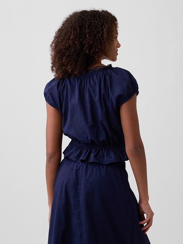 Cap-Sleeve Pintuck Top