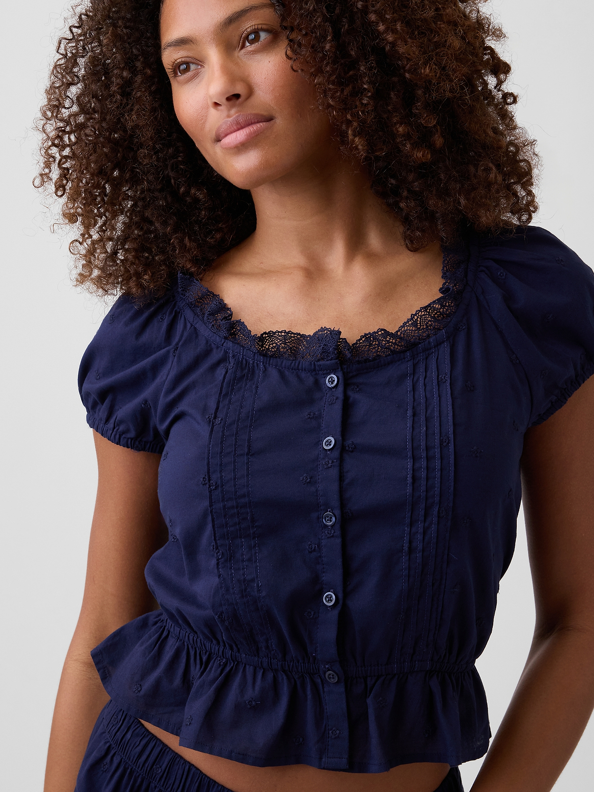 Cap-Sleeve Pintuck Top | Gap Factory