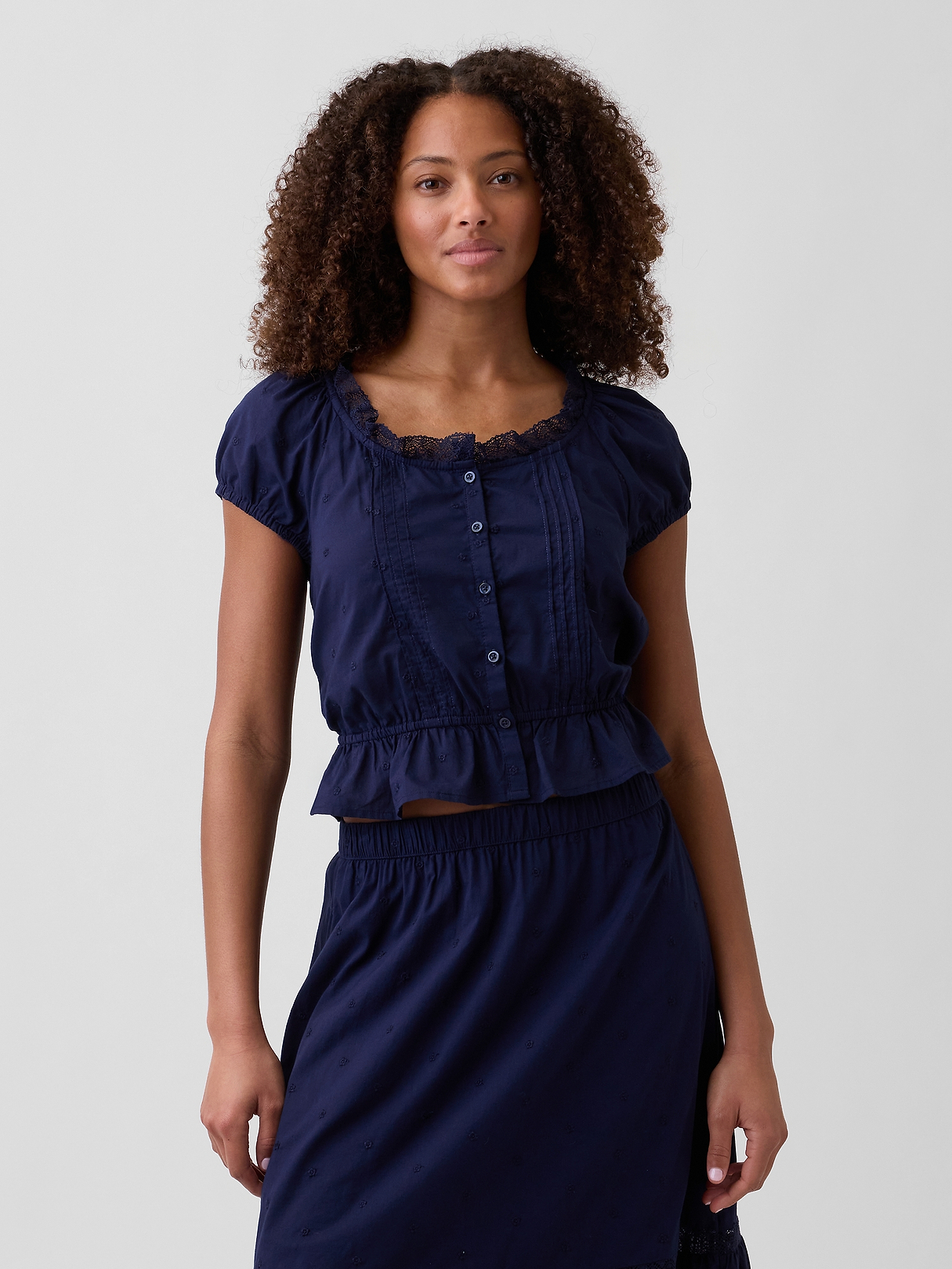 Cap-Sleeve Pintuck Top | Gap Factory