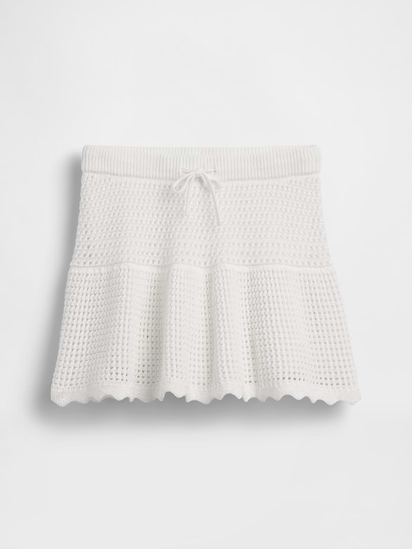 Kids 100% Cotton Tiered Crochet Skort