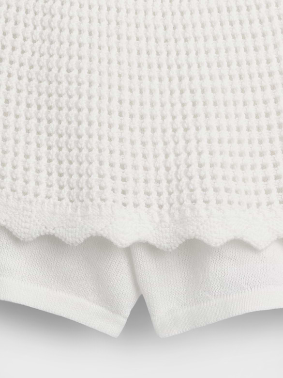 Kids 100% Cotton Tiered Crochet Skort