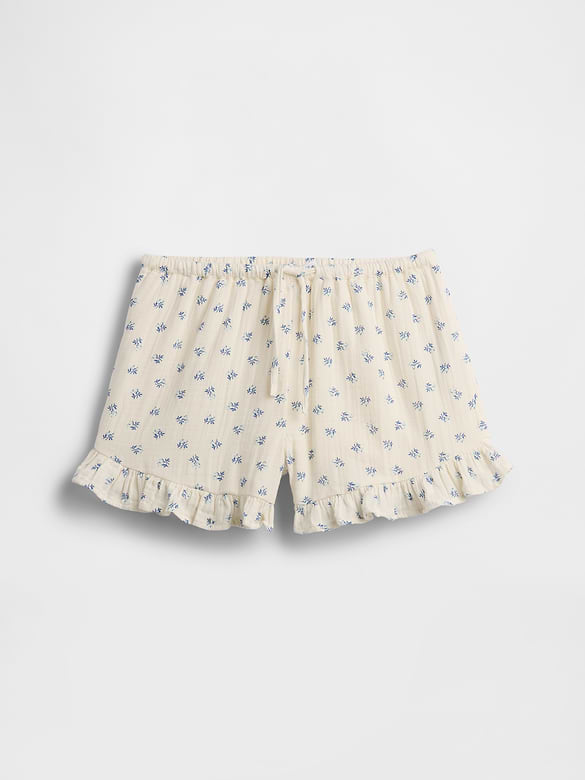 Kids Cotton Gauze Easy Ruffle Shorts
