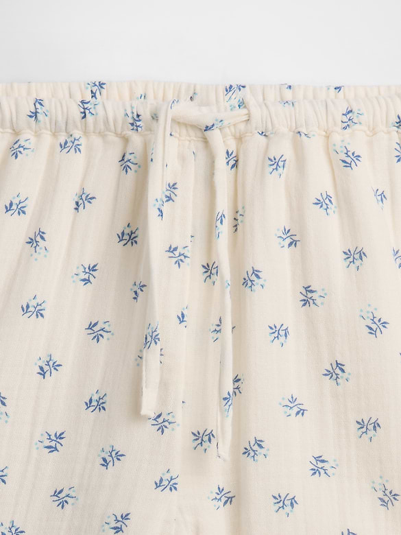 Kids Cotton Gauze Easy Ruffle Shorts