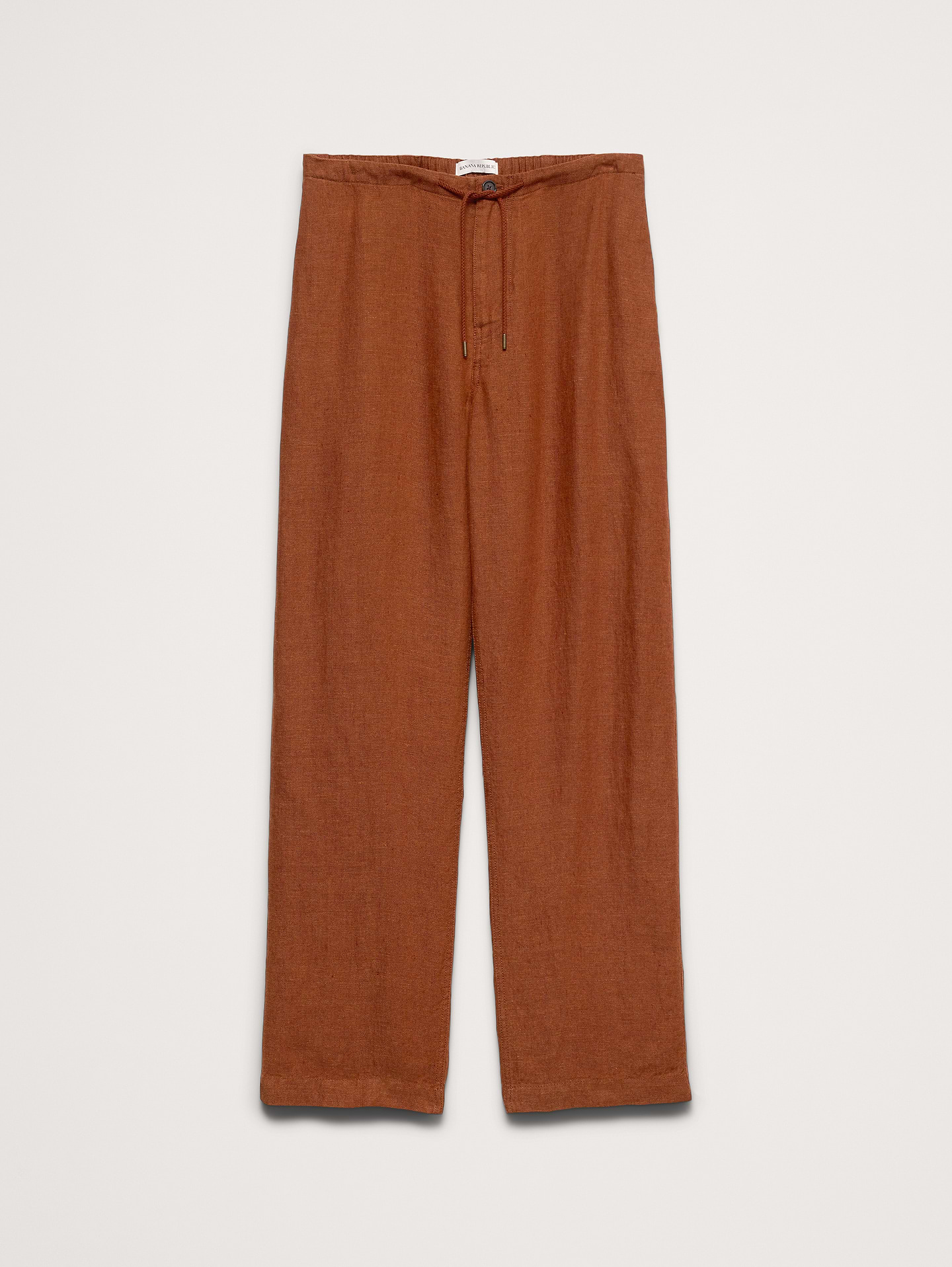 Image 4 de 4, Pantalon de plage décontracté en lin à taille extensible
