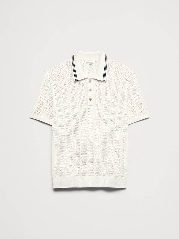 Cotton Zig-Zag Sweater Polo