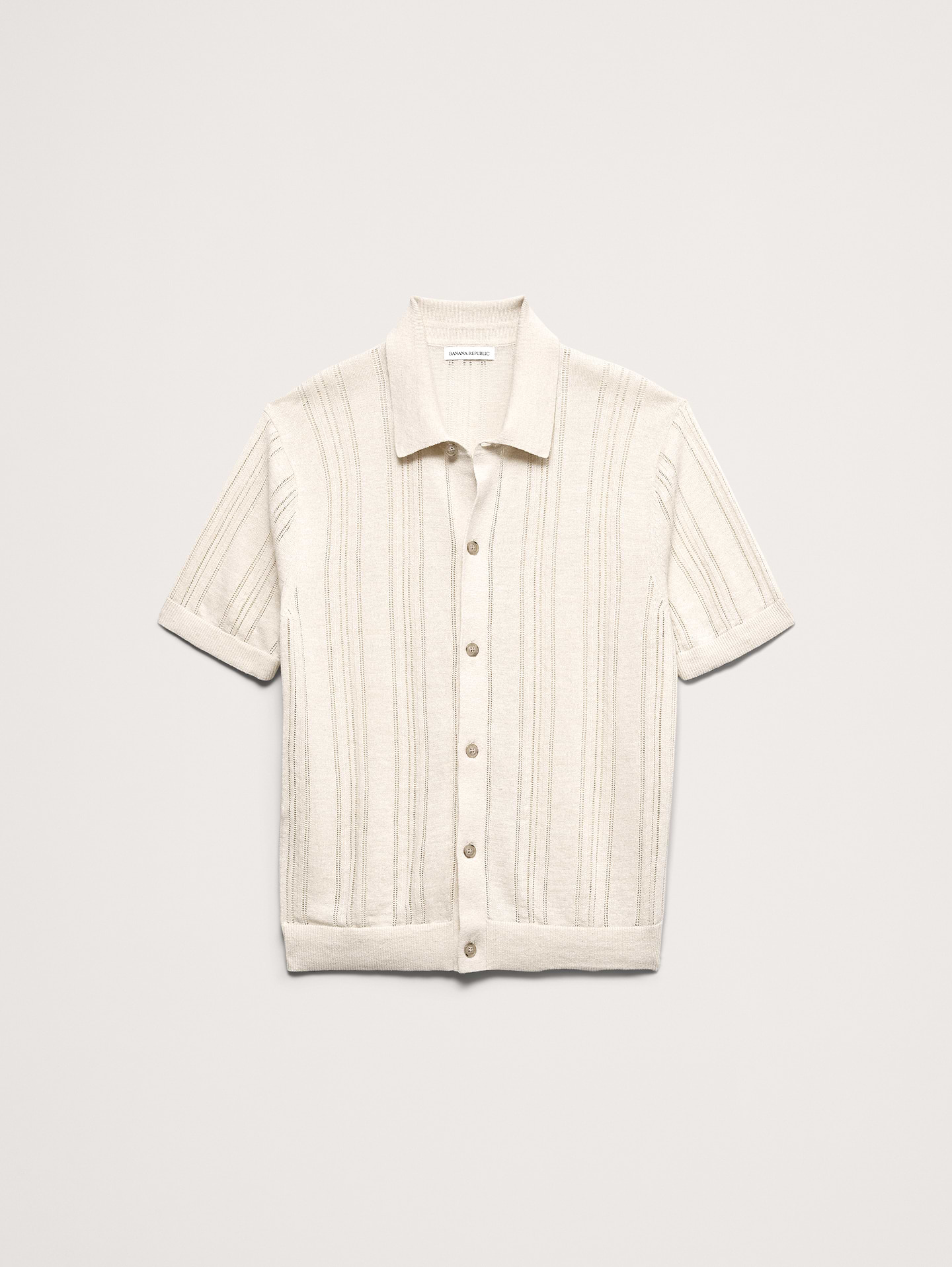 Image number 4 showing, Linen-Cotton Textured Polo Cardigan