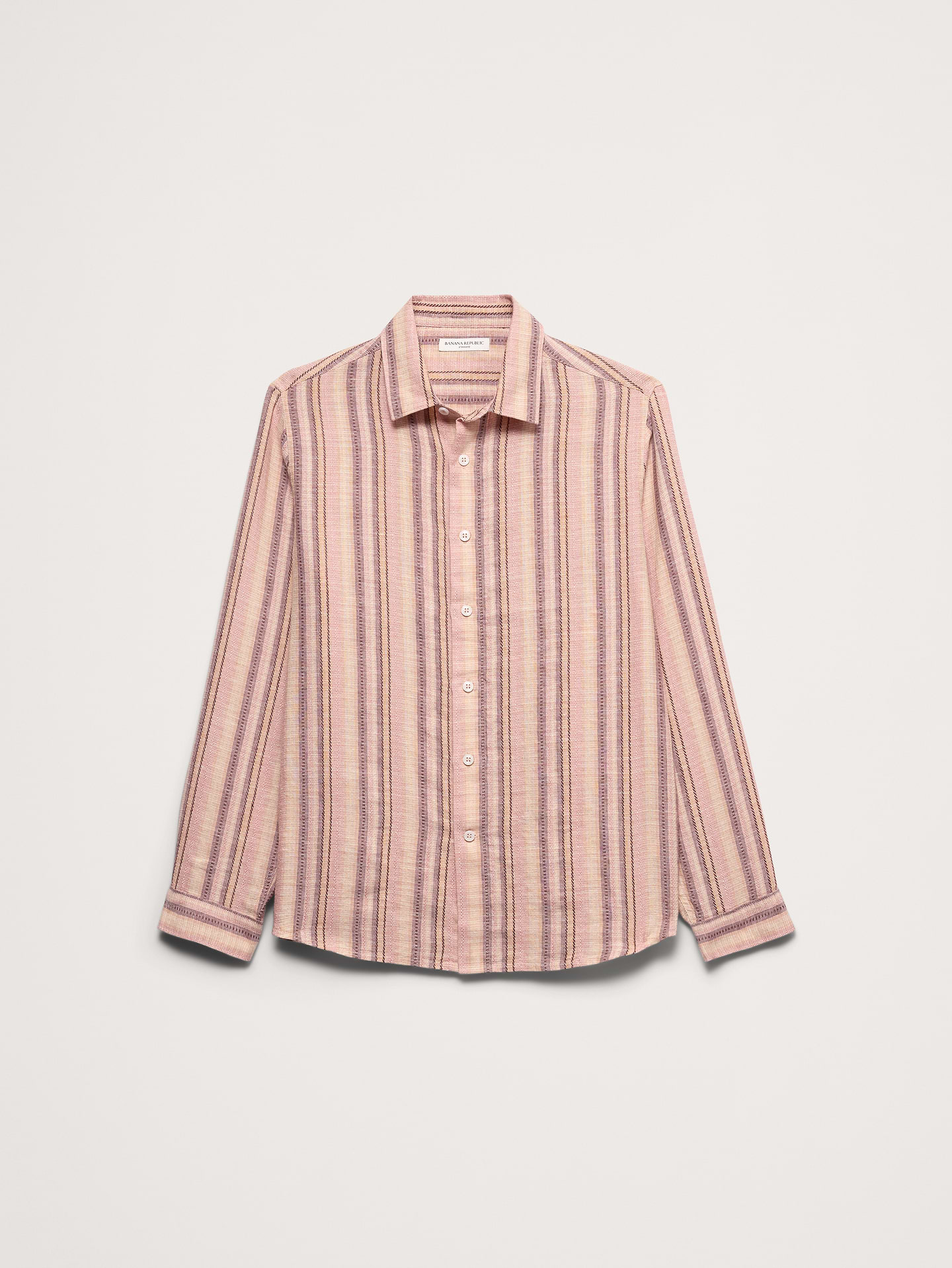 Image number 5 showing, Standard-Fit Textured Linen-Cotton Shirt