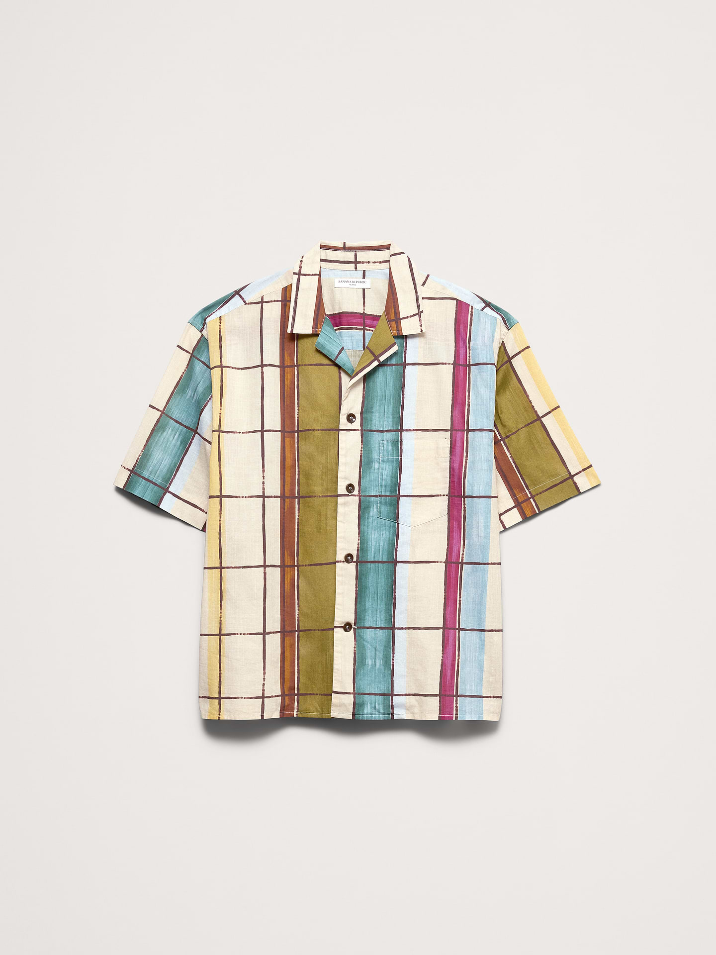 L'image numéro 8 présente Chemise de vacances décontractée en coton flammé